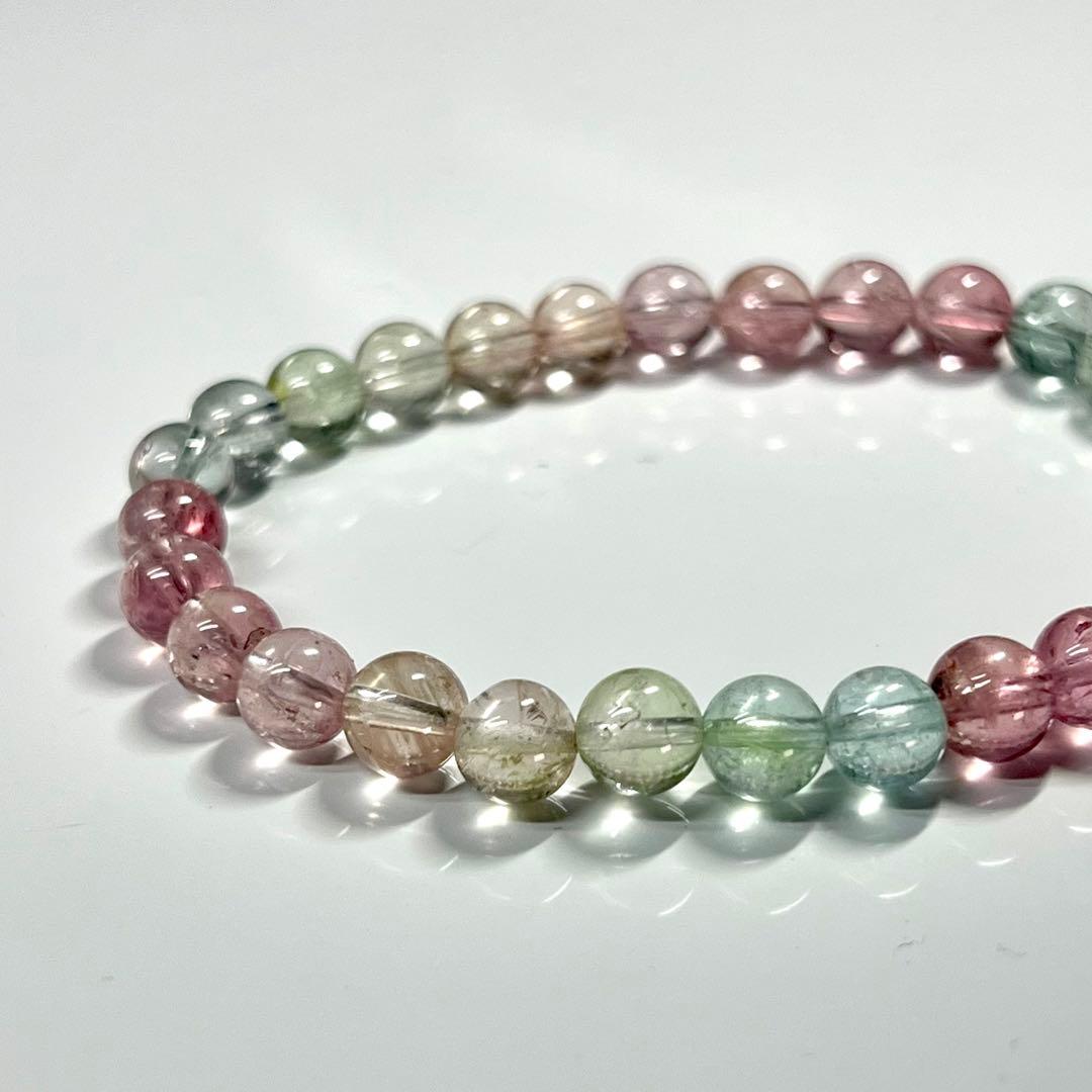 高品質　マルチカラートルマリンブレスレット　透明感良き　1