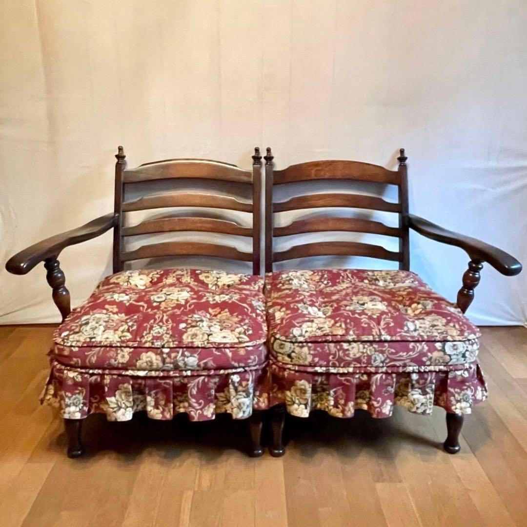 【飛騨産業】\"穂高\" 2人掛けソファ (右肘) ☆背クッション無し