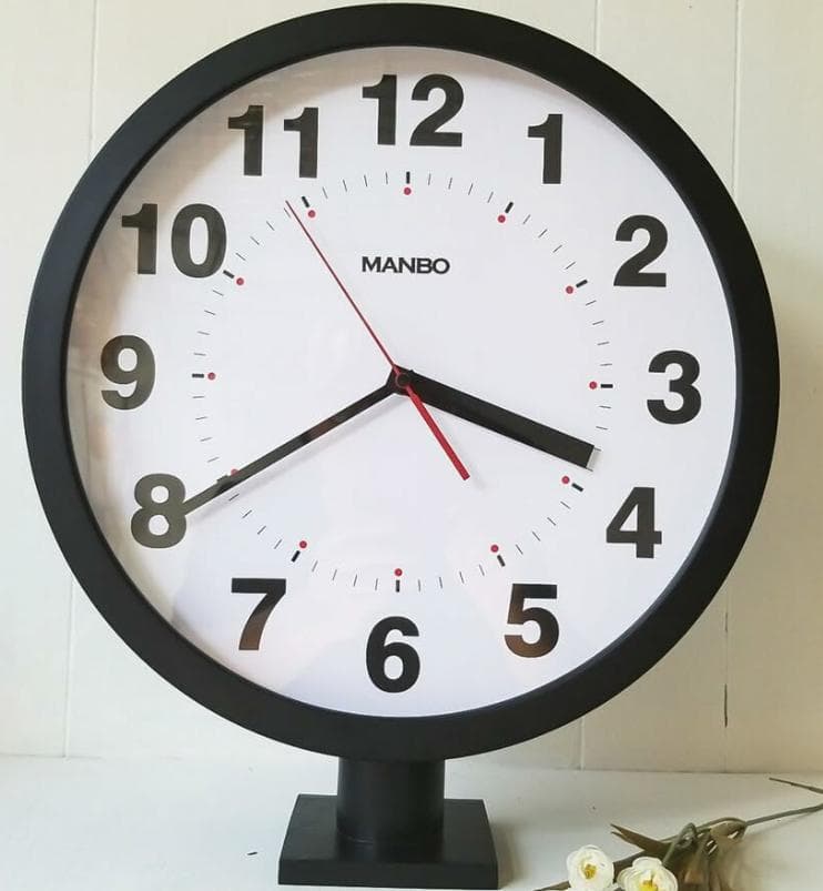 両面掛け時計 manbo 文字盤の直径37.9cm 非電波