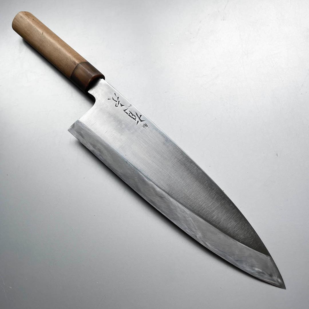 【Kent05824】京都有次 特製 相出刃包丁 24cm（8寸）水牛柄