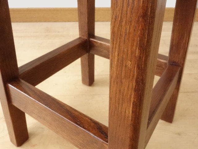 北海道手作り家具　ナラ材　スツール（花柄）　勇峰工芸（新）