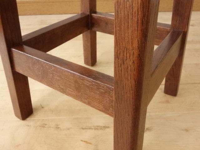 北海道手作り家具　ナラ材　スツール（花柄）　勇峰工芸（新）