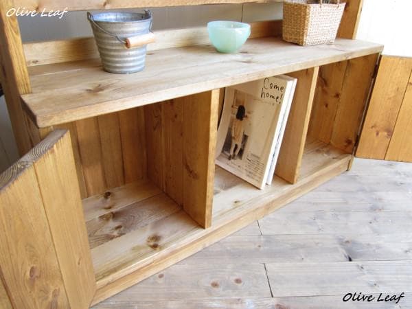 サイズオーダー可！●２扉ローキャビネット●無垢材ナチュラルブラウン●受注製作