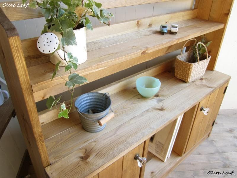 サイズオーダー可！●２扉ローキャビネット●無垢材ナチュラルブラウン●受注製作