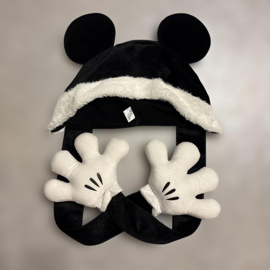 ディズニー ミッキーマウス ファンキャップ マフラー 白黒 - メルカリ