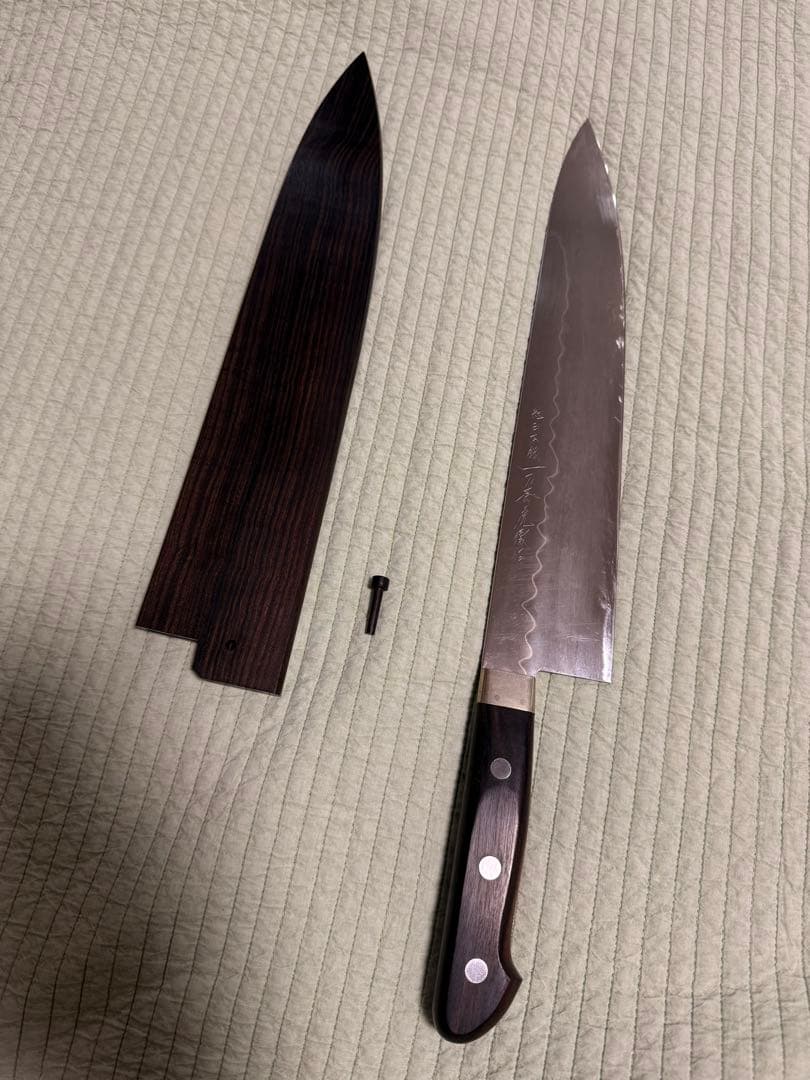 一刀斎虎徹 包丁　芦博志作　白ニ　本焼和牛刀　300mm