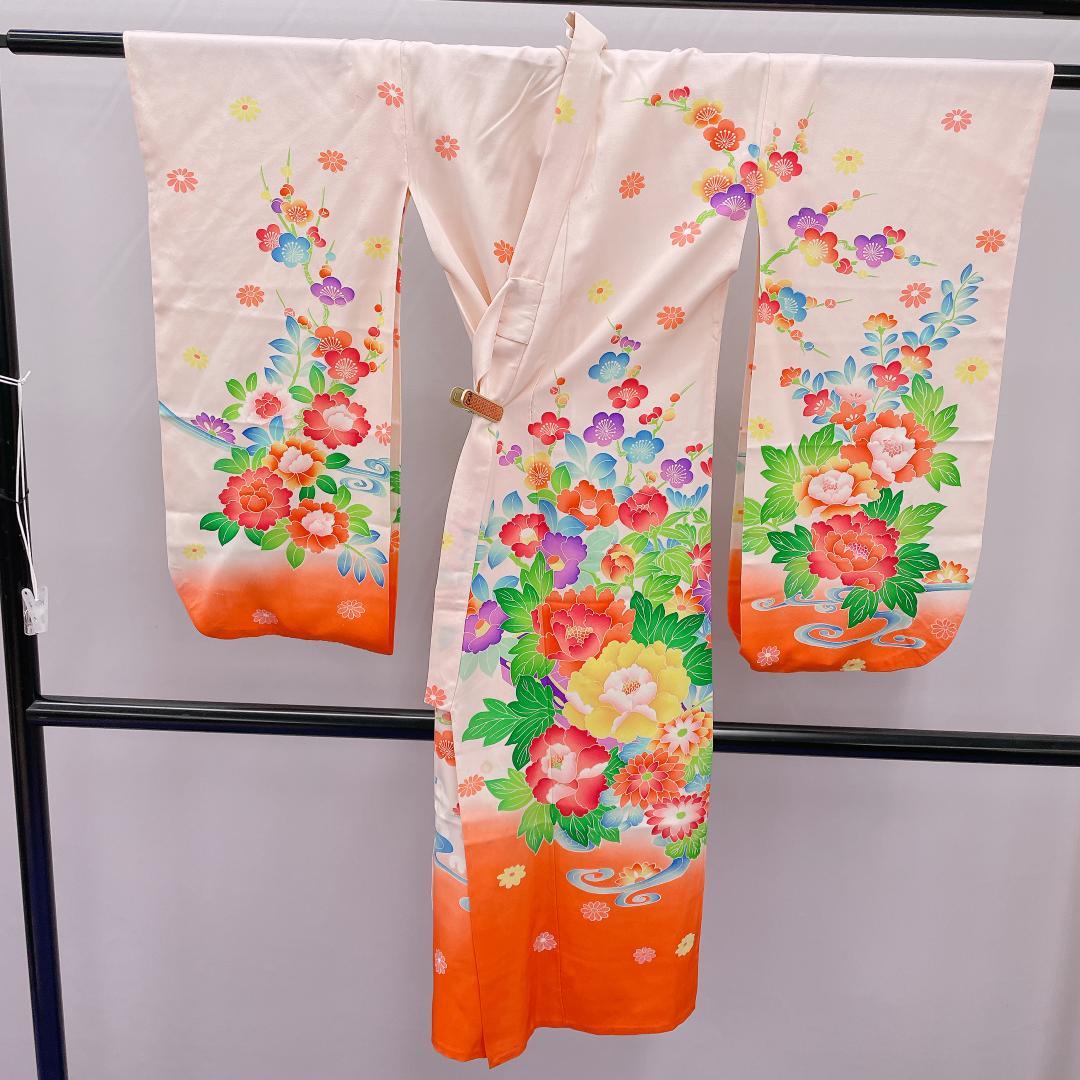 ★4035★ 子供着物 七五三 女の子 四つ身 単品 単衣仕立て