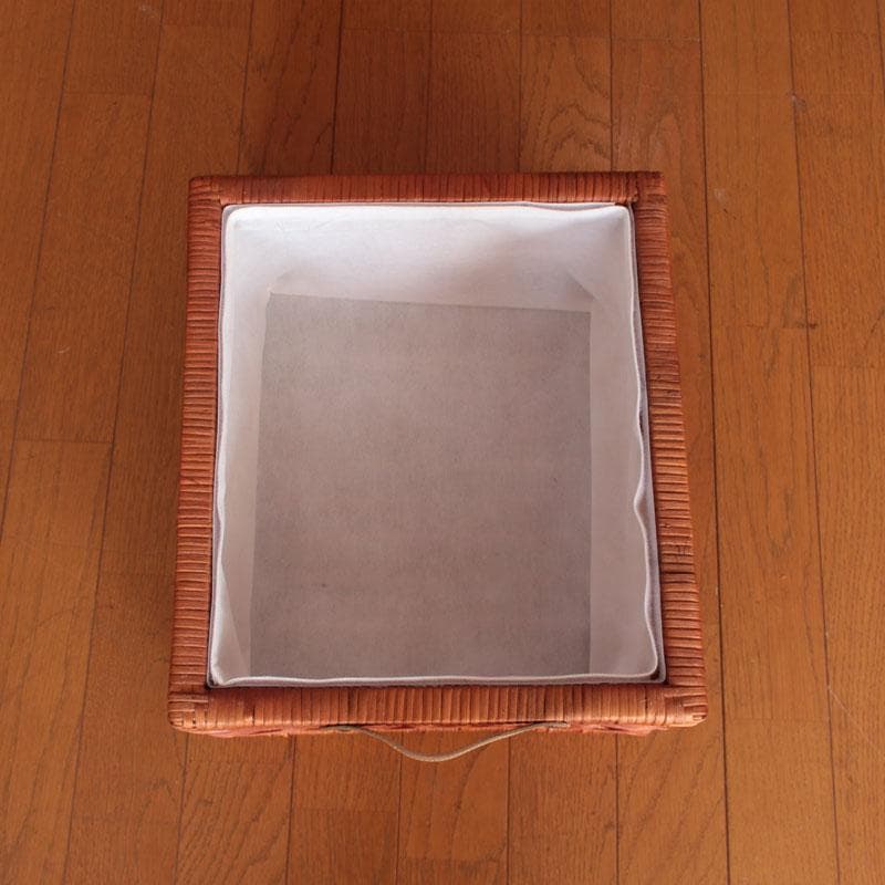 キャビネット ラタンバスケット付 ナチュラル チェスト 収納 214-1325