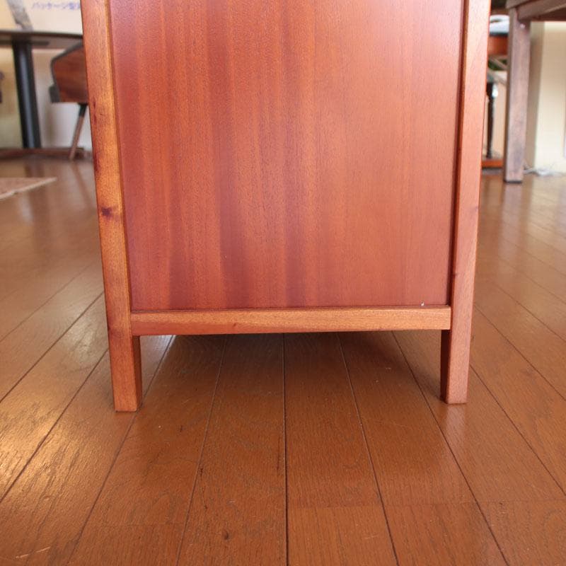 キャビネット ラタンバスケット付 ナチュラル チェスト 収納 214-1325