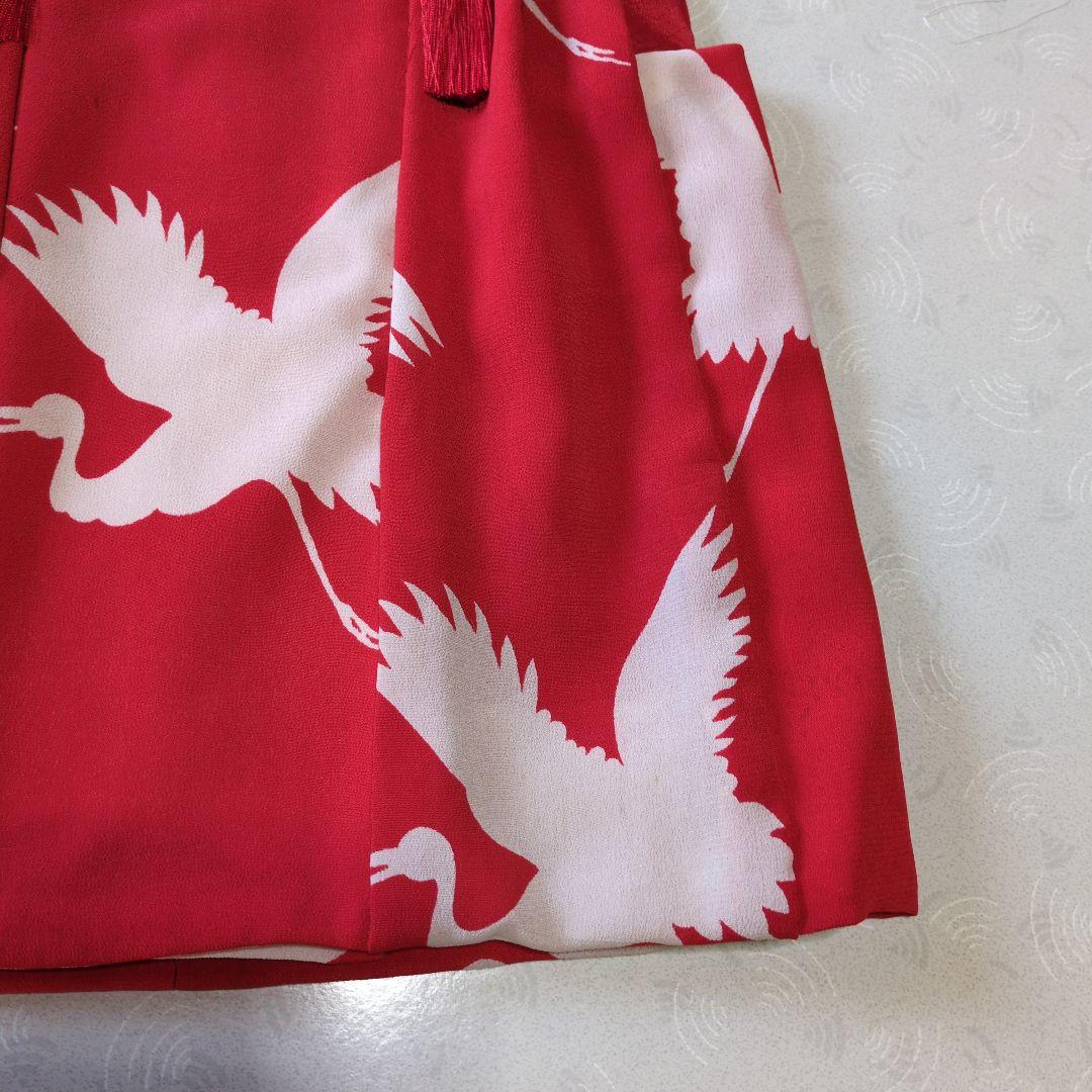 七五三３歳正絹アンティーク鶴柄の被布（中綿無し）