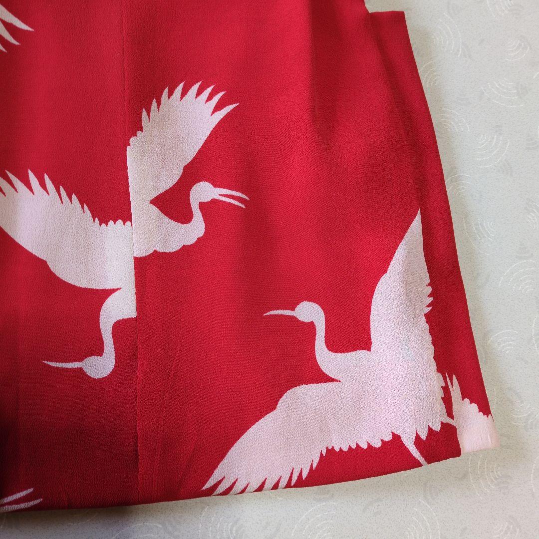 七五三３歳正絹アンティーク鶴柄の被布（中綿無し）