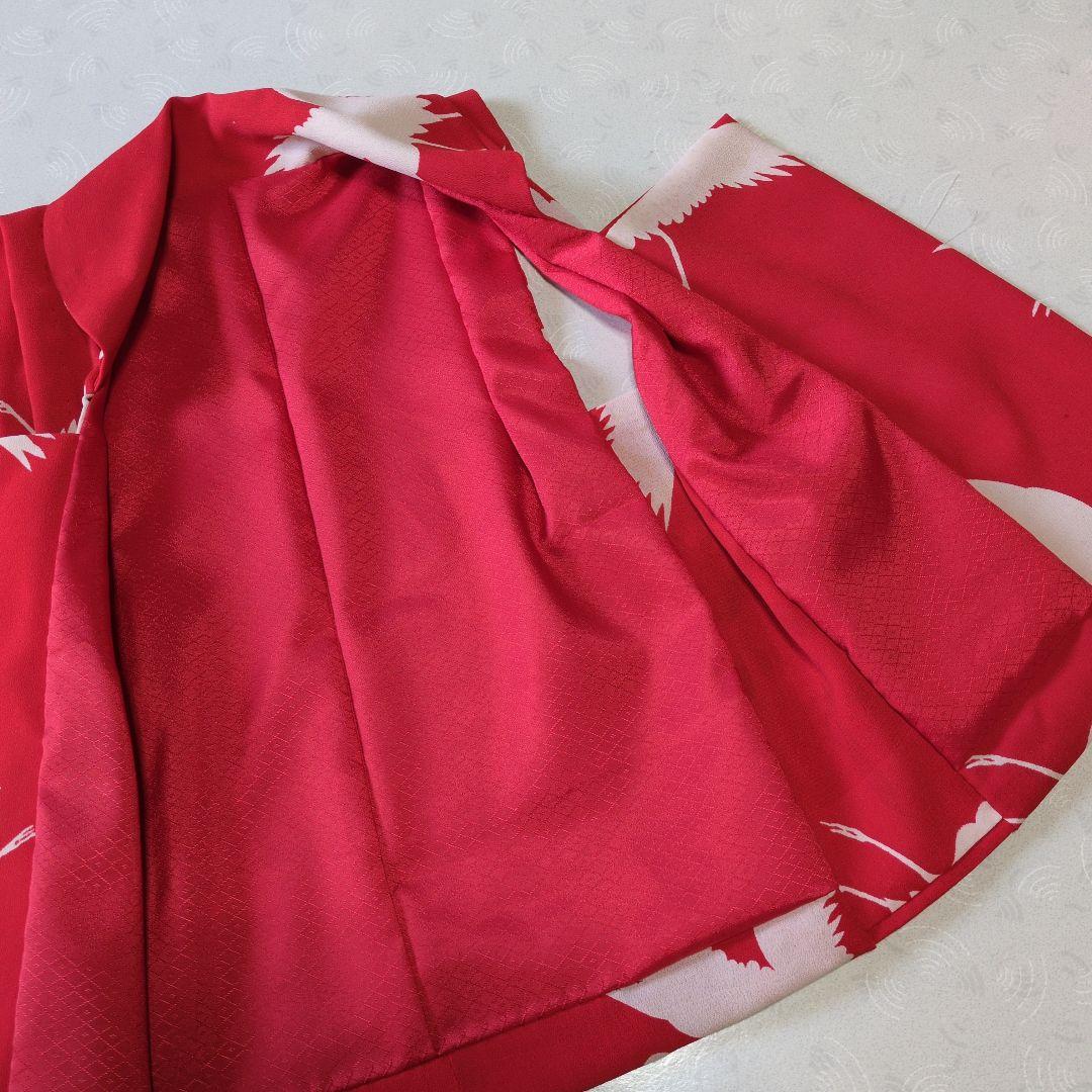 七五三３歳正絹アンティーク鶴柄の被布（中綿無し）