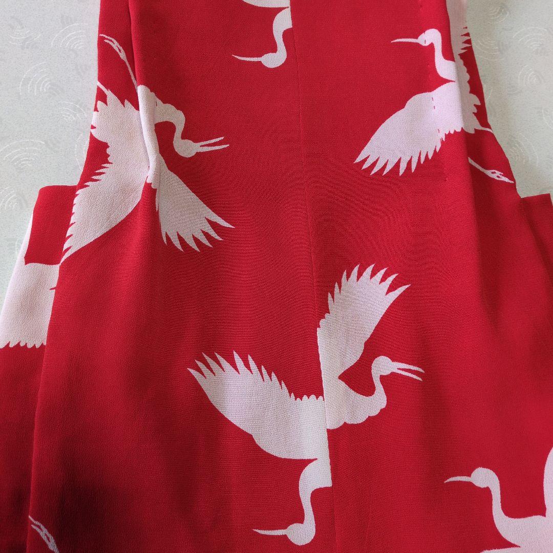 七五三３歳正絹アンティーク鶴柄の被布（中綿無し）