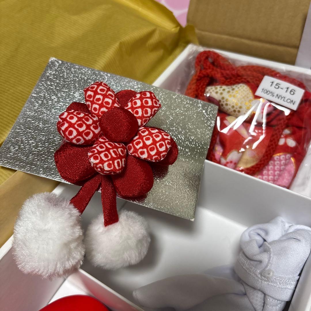 七五三 着物セット 赤 花柄刺繍