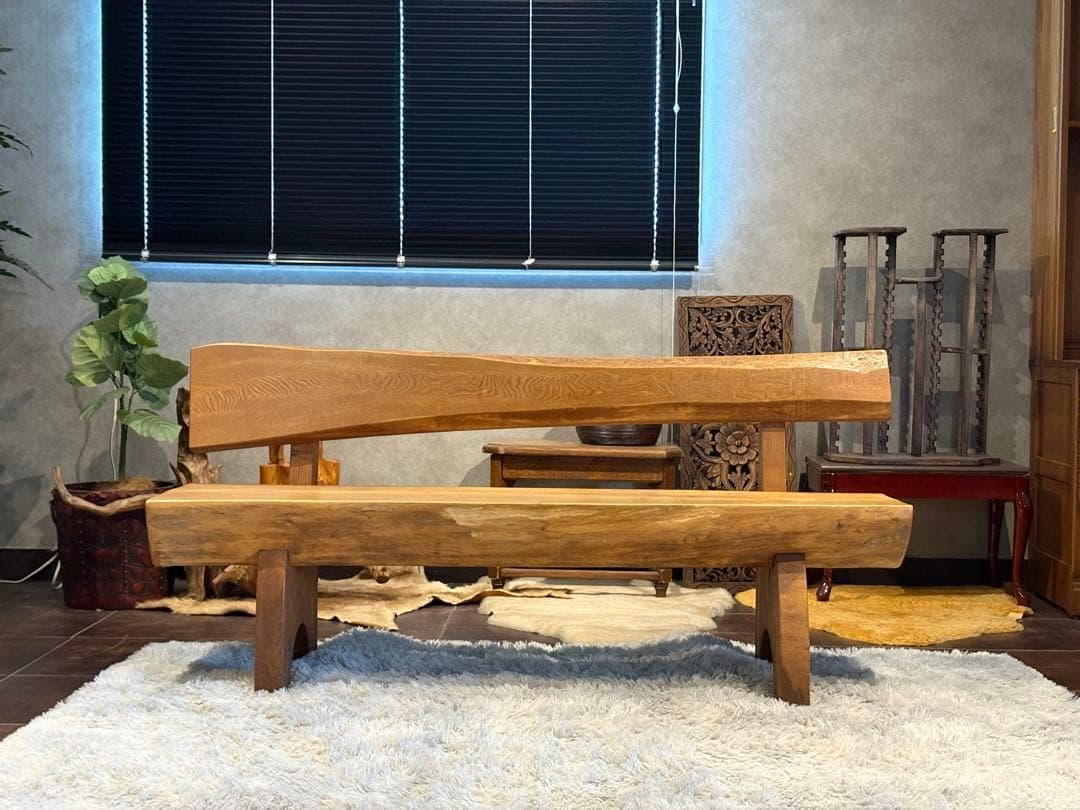 希少　無垢材　ベンチ　アンティーク　ヴィンテージ　和モダン　杉の木　モダン　YZ