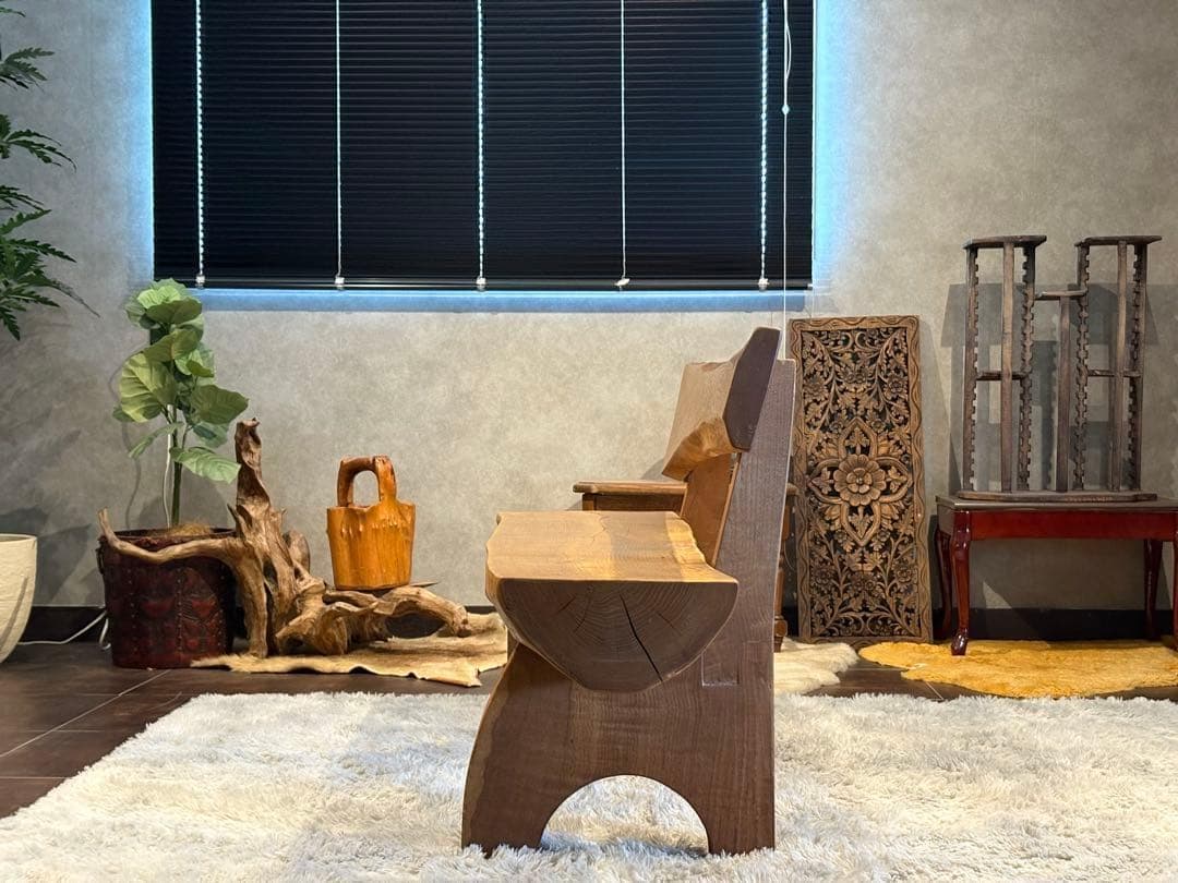 希少　無垢材　ベンチ　アンティーク　ヴィンテージ　和モダン　杉の木　モダン　YZ