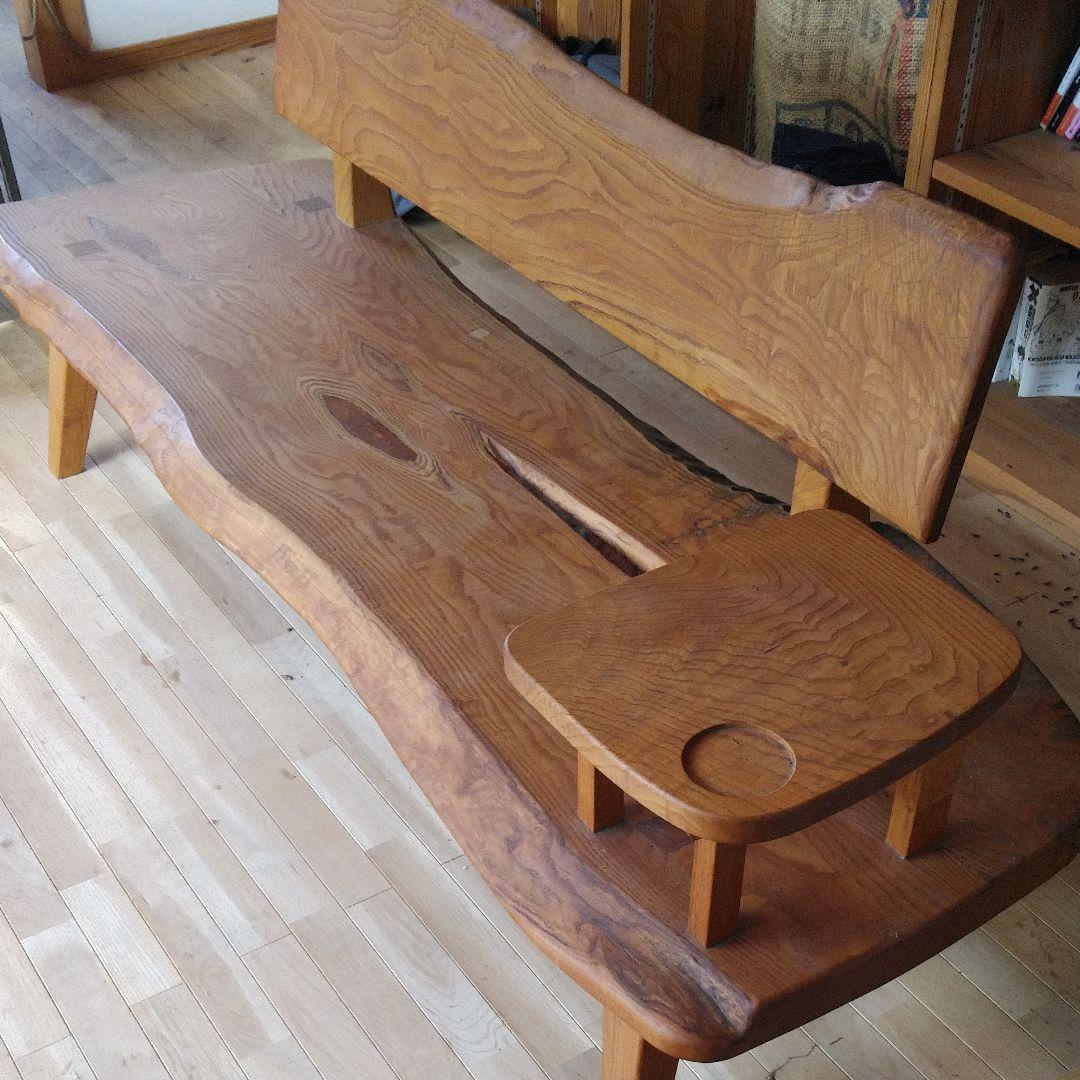 木製　無垢材一枚板ベンチ
