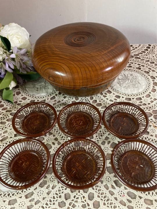 未使用 茶びつ 茶托 セット 重枝梅睦 定価48000円