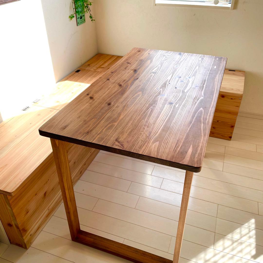 天然木 無垢テーブル 100×60cm 国産杉 ワークデスク 勉強机 ミシン台