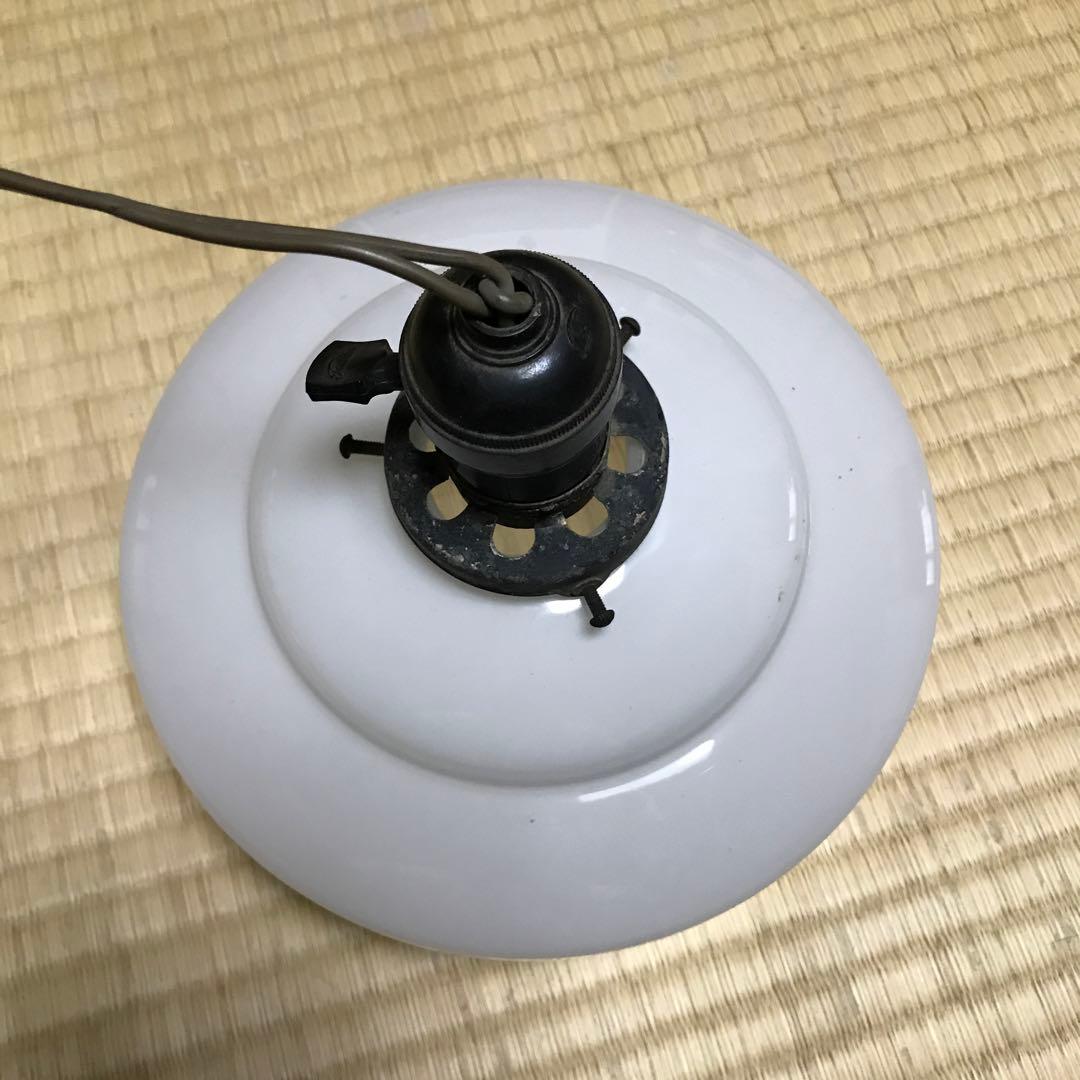 昭和レトロ　ガラス　電気の傘　アンティーク　電笠