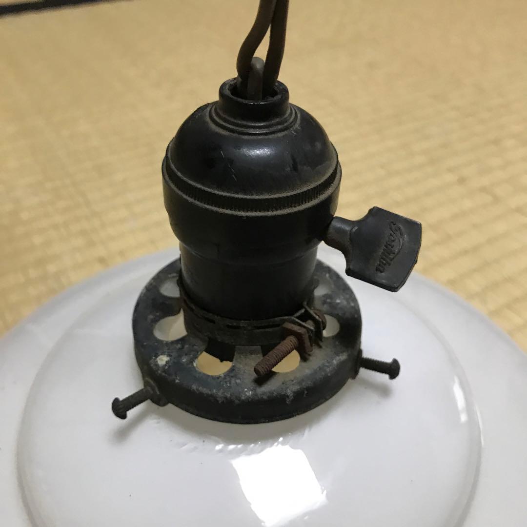 昭和レトロ　ガラス　電気の傘　アンティーク　電笠