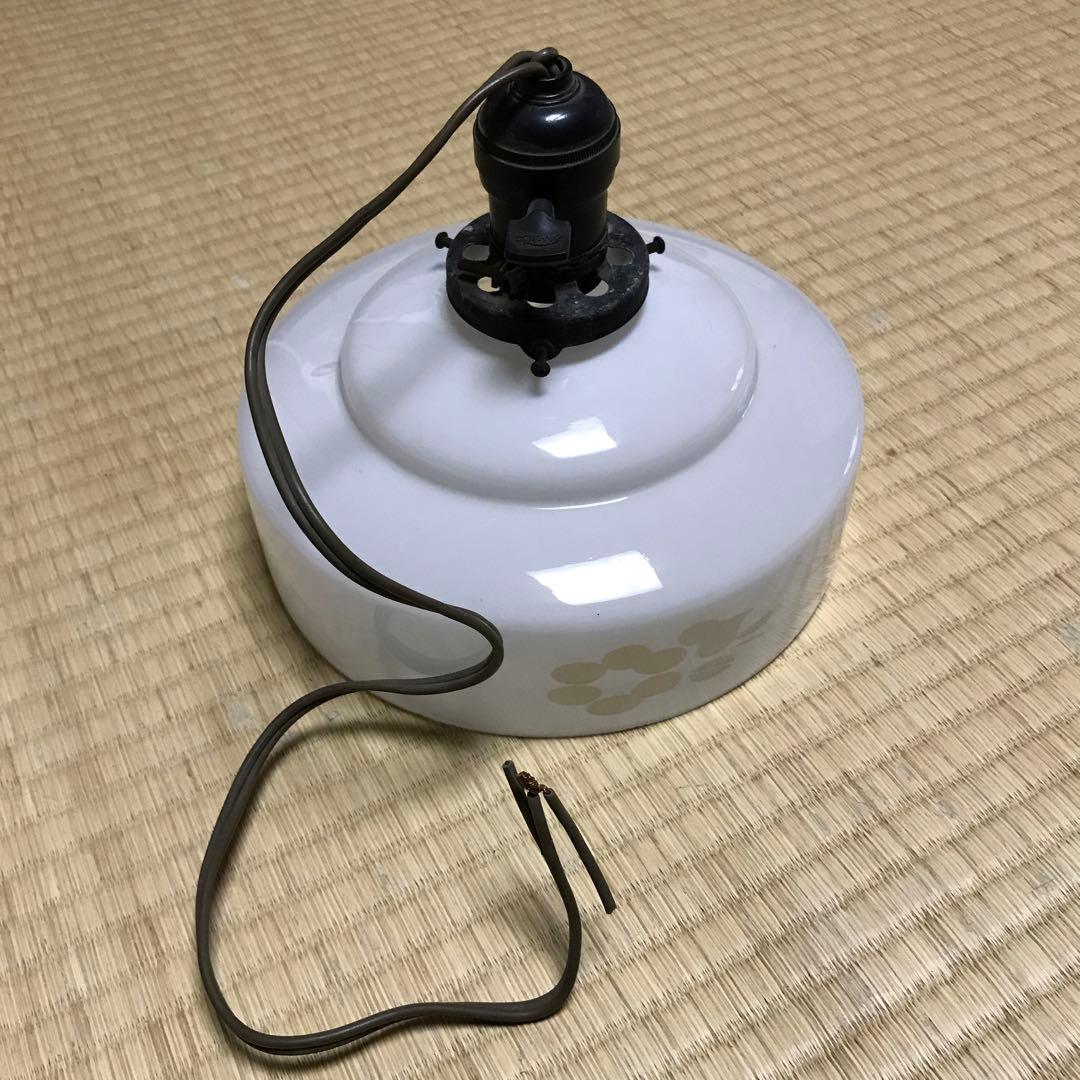 昭和レトロ　ガラス　電気の傘　アンティーク　電笠