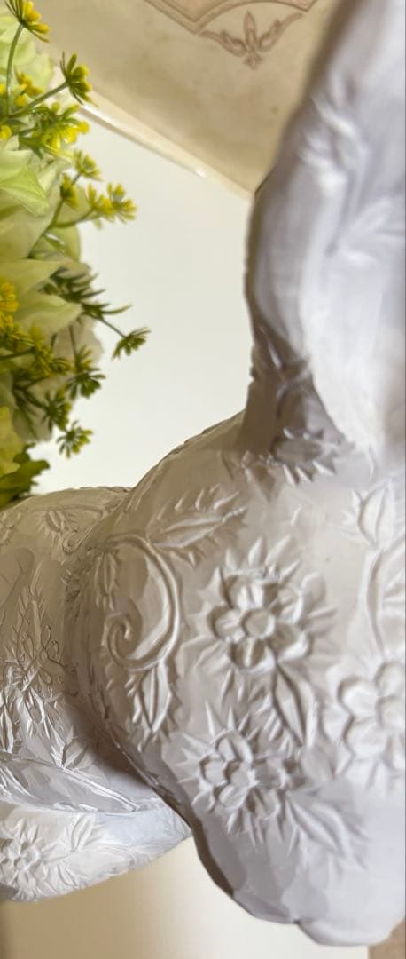 ⭐️土日限定フランフラン⭐️Ｌサイズ４０センチ花模様うさぎ置物　francfranc