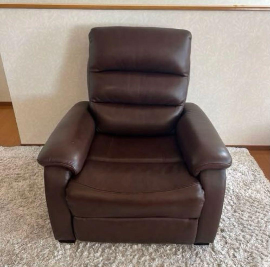 NITORI ニトリ リクライニングソファ 1人掛け レザー ブラウン