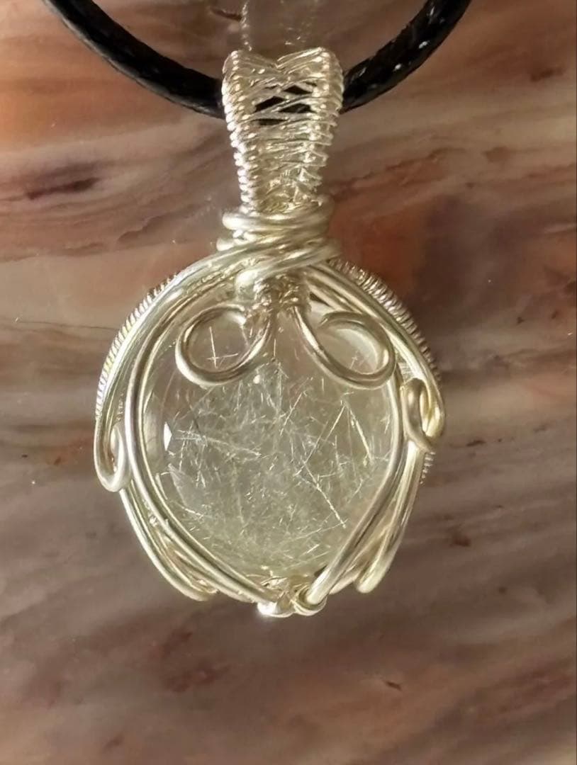 レア　シルバールチルクォーツ　ファントム　ペンダントトップ　12.7mm