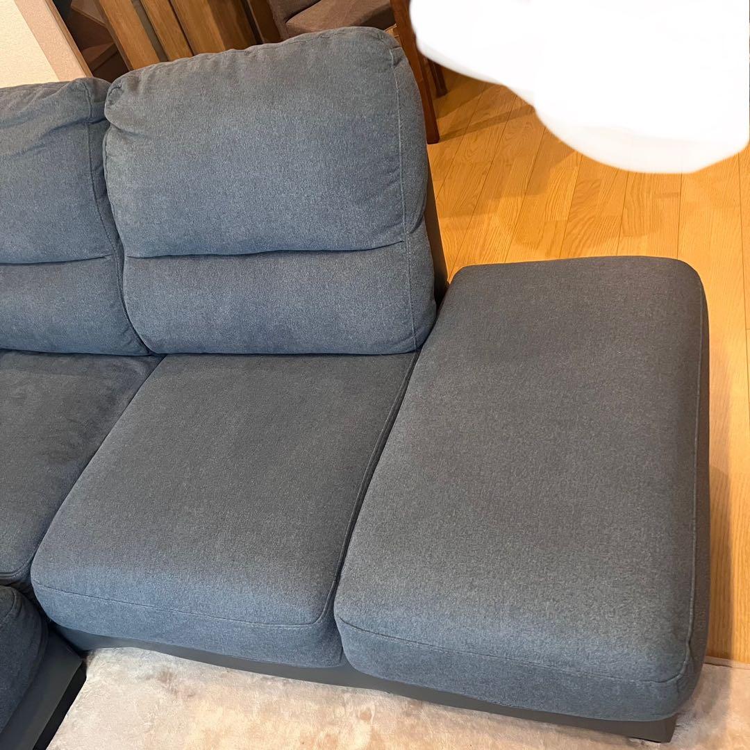 【愛知引取り・着払い限定】ニトリ　布張りカウチソファ　L字ソファ　コーナーソファ