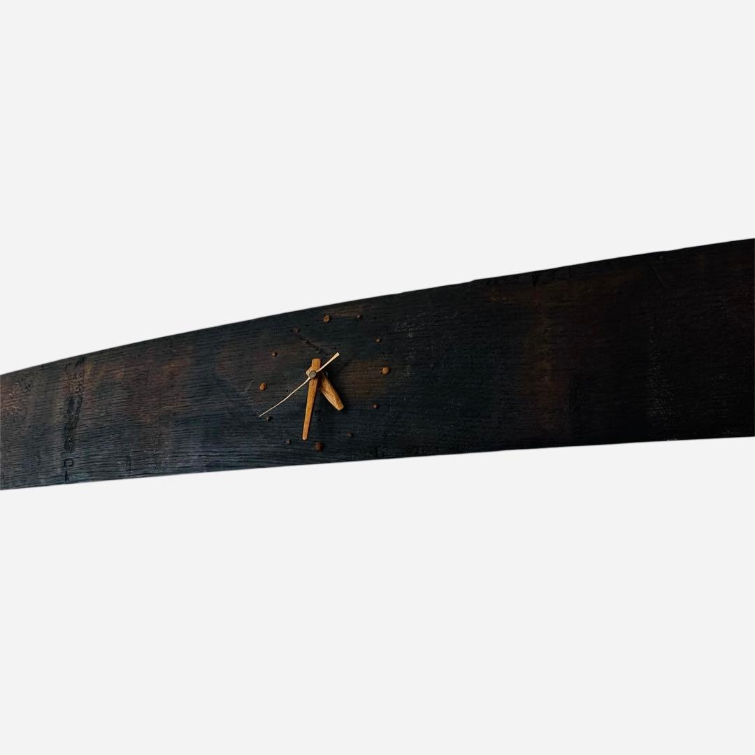 ワイン ウィスキー 樽 木製 置き 掛け 時計 2WAY インテリア ビンテージ