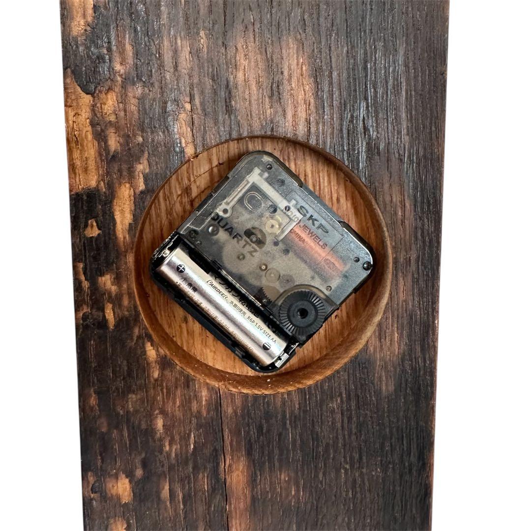 ワイン ウィスキー 樽 木製 置き 掛け 時計 2WAY インテリア ビンテージ