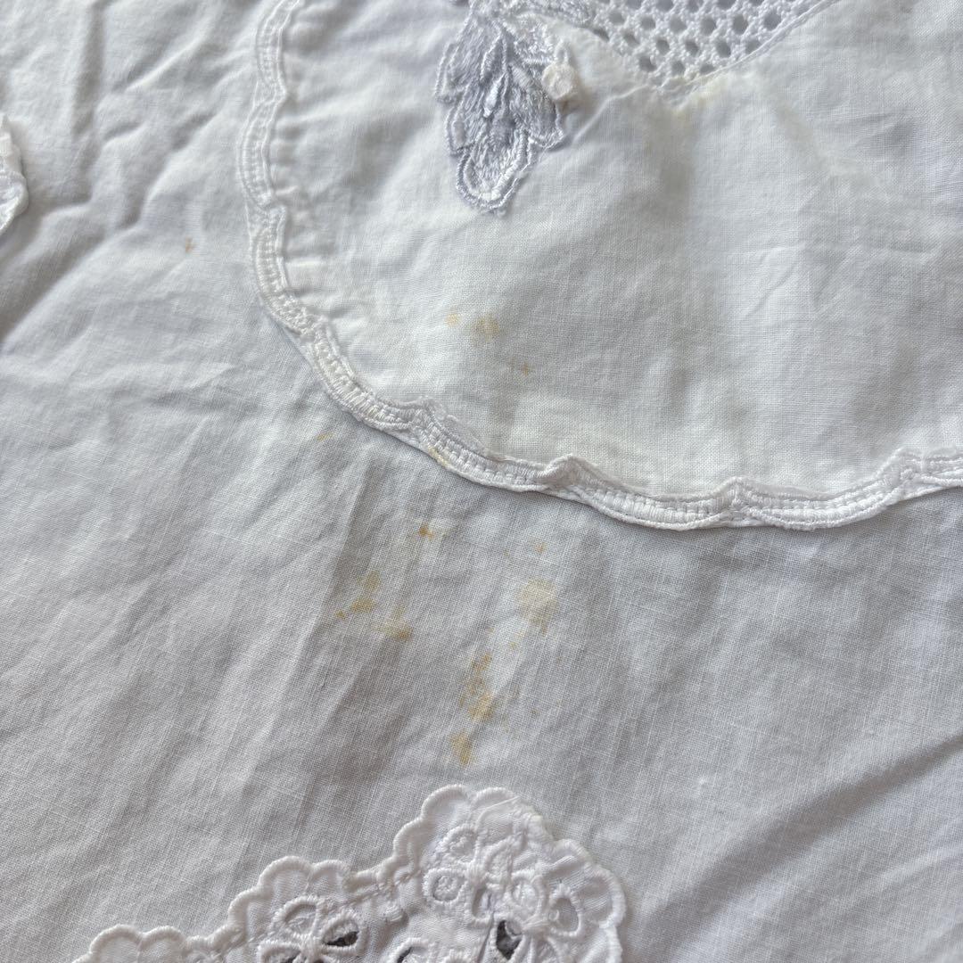 HISCHRONE ヒスクローネ 繊細なレース お花が美しい エプロン 前掛け白