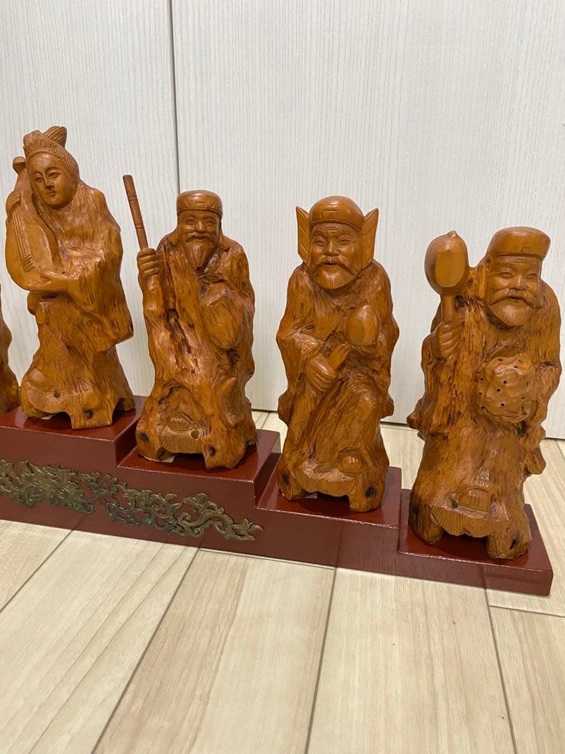 開運七福神木彫