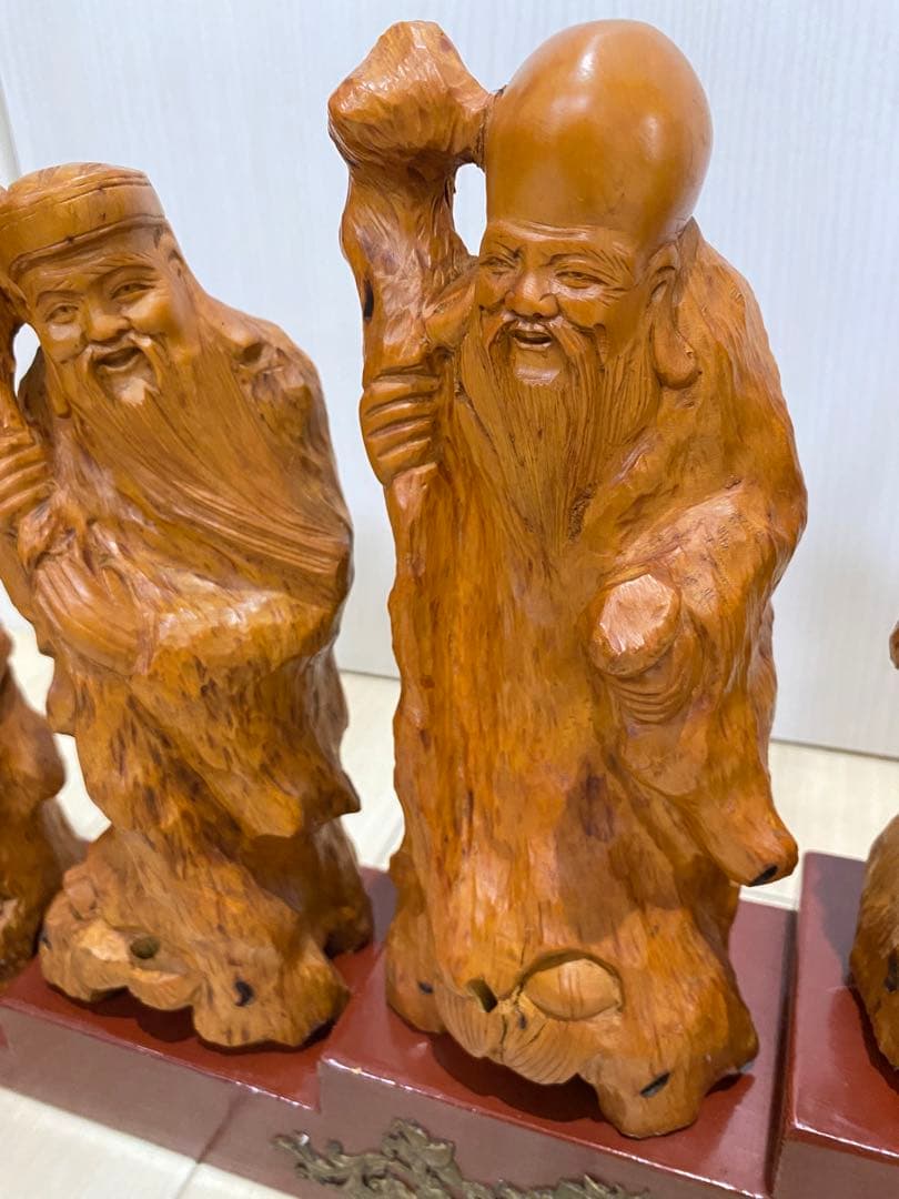 開運七福神木彫