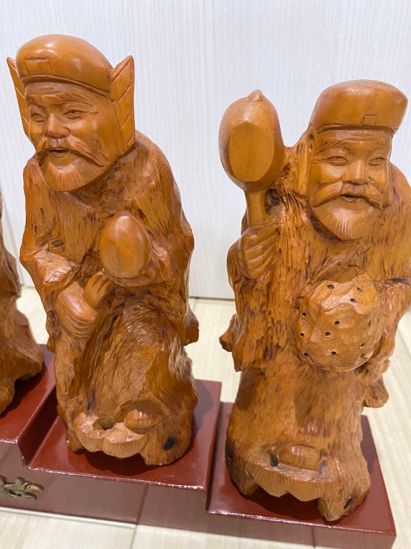開運七福神木彫