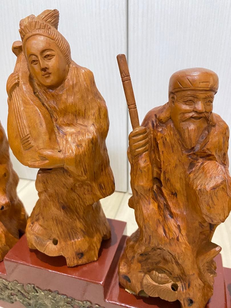 開運七福神木彫