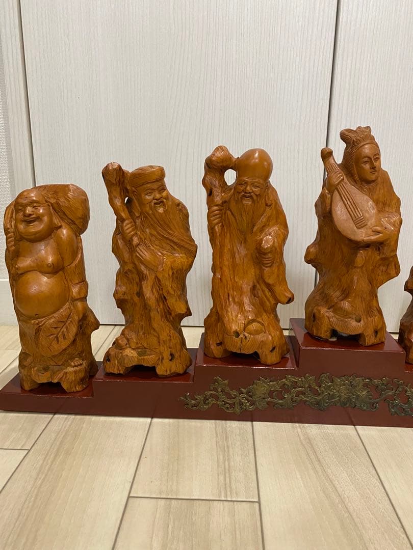 開運七福神木彫