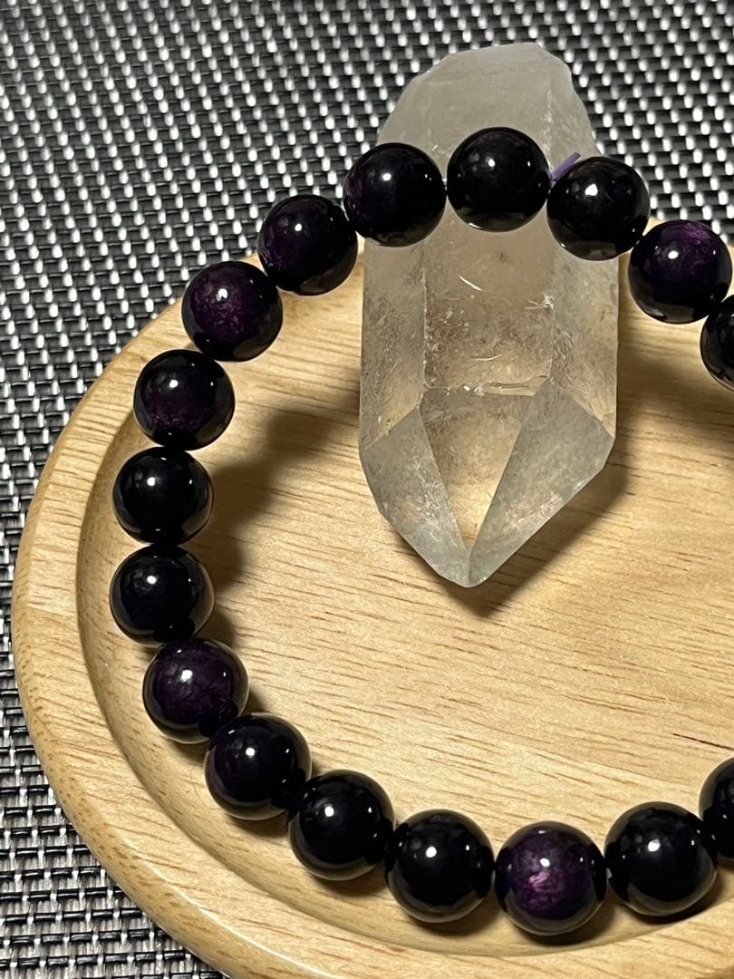 高品質 パープライト ブレスレット 約9.5mm  ①