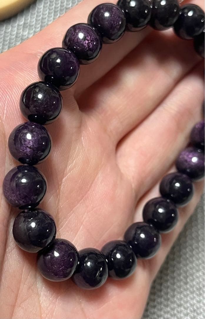 高品質 パープライト ブレスレット 約9.5mm  ①