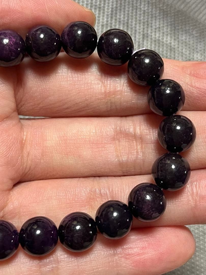 高品質 パープライト ブレスレット 約9.5mm  ①