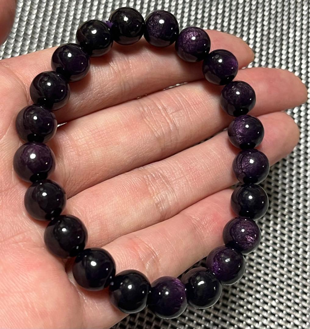 高品質 パープライト ブレスレット 約9.5mm  ①