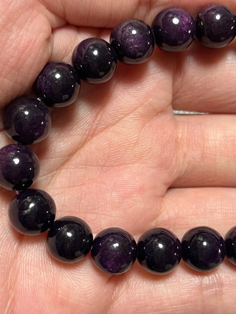 高品質 パープライト ブレスレット 約9.5mm  ①