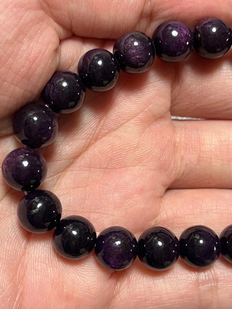 高品質 パープライト ブレスレット 約9.5mm  ①