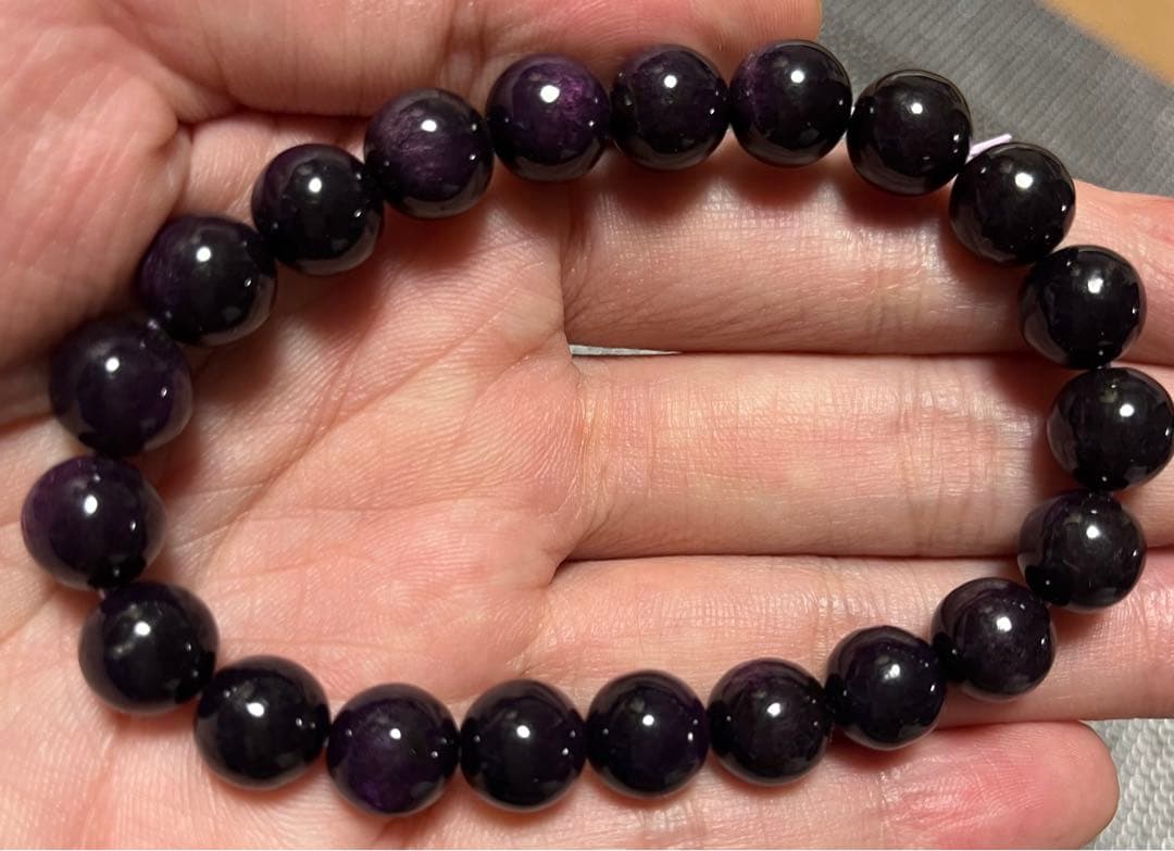高品質 パープライト ブレスレット 約9.5mm  ①