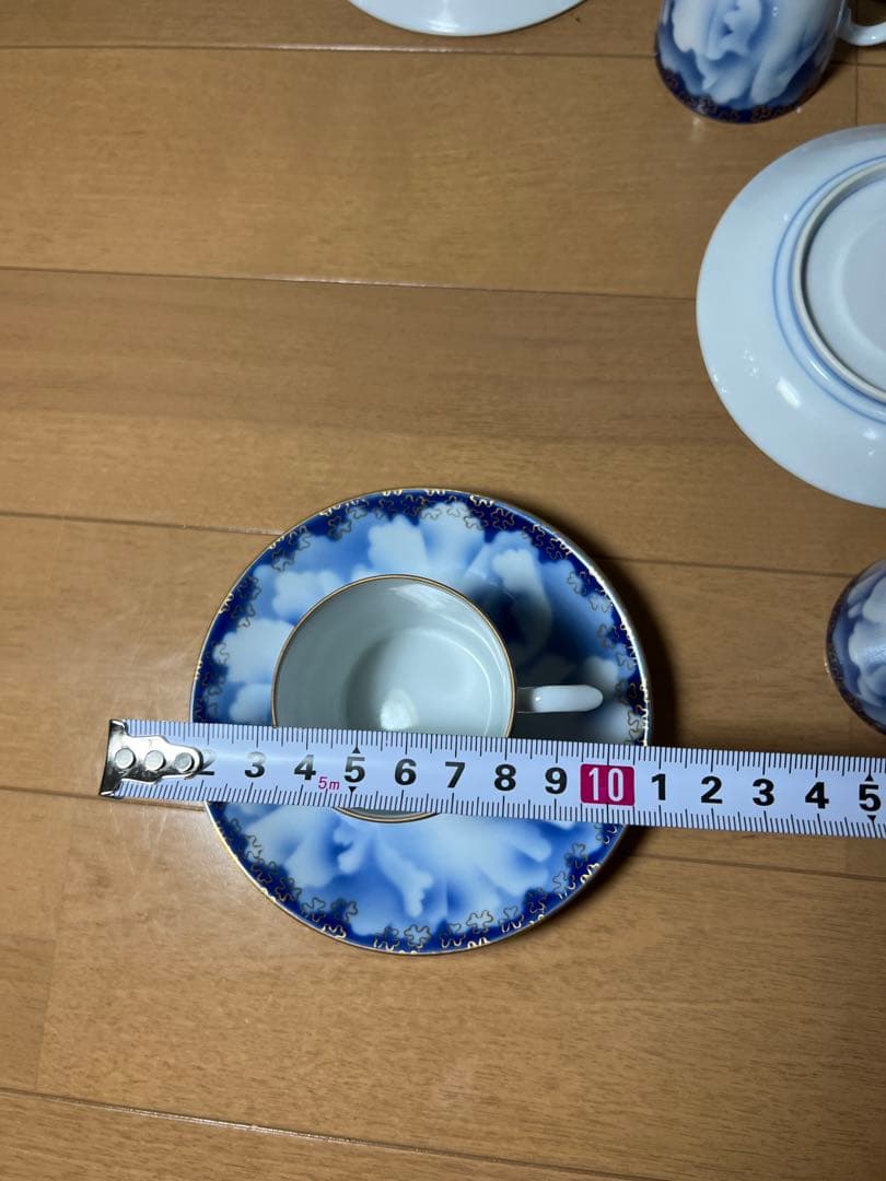507 深川製磁　牡丹金ミル　カップ5&ソーサー6  金彩　未使用