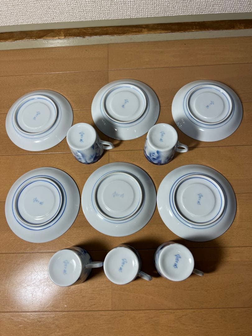 507 深川製磁　牡丹金ミル　カップ5&ソーサー6  金彩　未使用