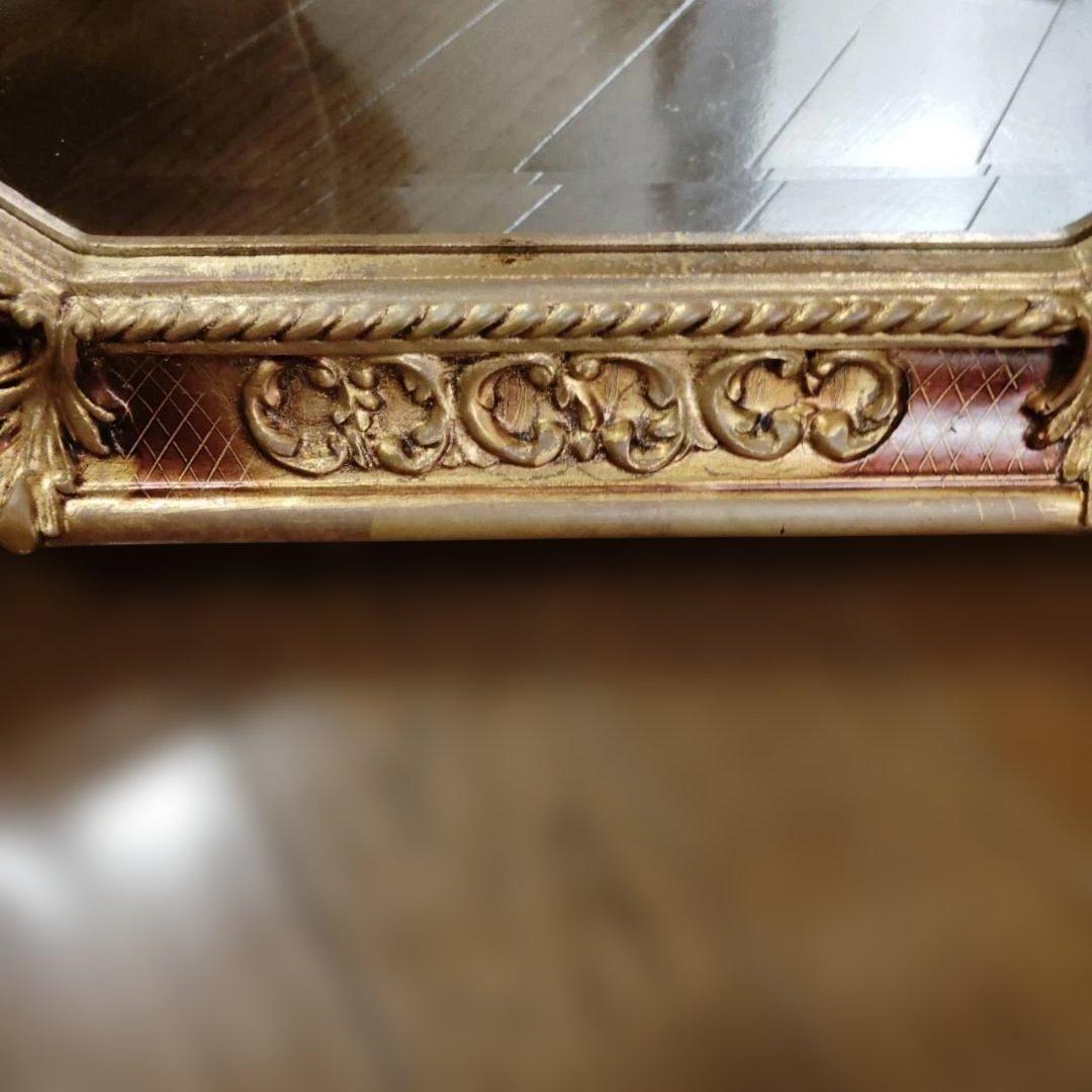 ロココ調 エレガント アンテーク ウォールミラー イタリア製 八角 ヴィンテージ