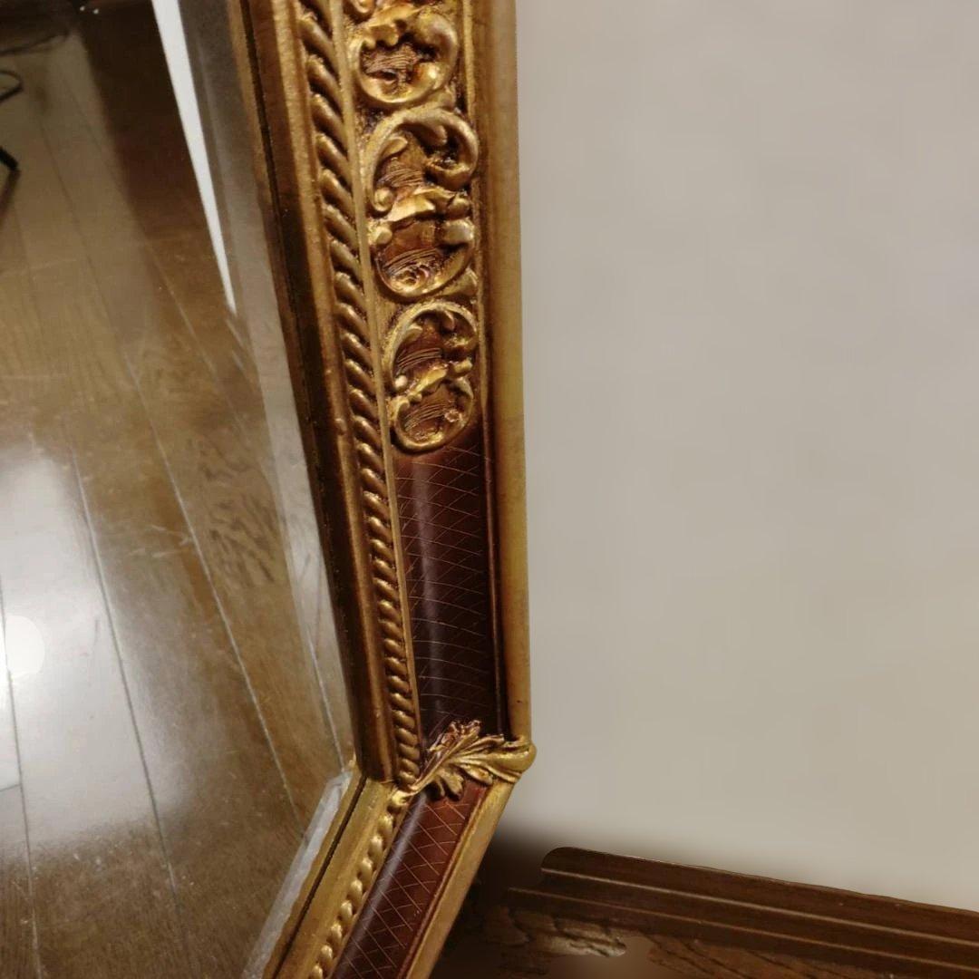 ロココ調 エレガント アンテーク ウォールミラー イタリア製 八角 ヴィンテージ