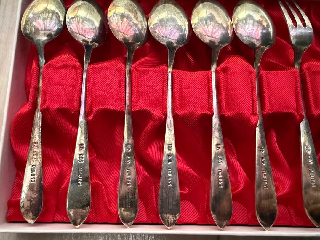 【中古】銀 食器 カトラリー UD 800 DELUXE スプーン フォーク